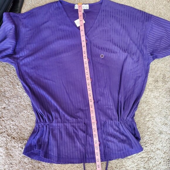 Lerner New York Women's Purple V- Neck Button Front Top Size M NWT - Picture 10 of 10